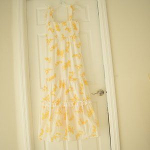 A Loves A Smocked Floral Embroidered Maxi Dress